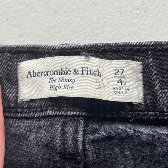Abercrombie & Fitch Black Button Fly Skinny Jeans Size 27 / 4S - Picture 3 of 11
